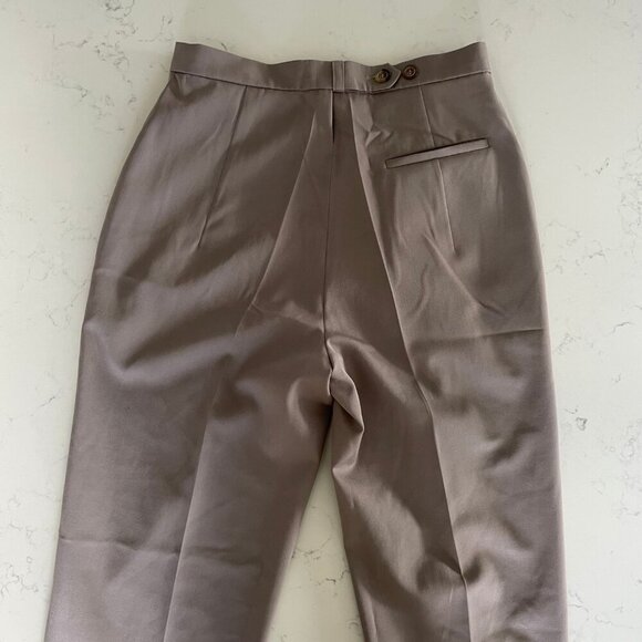 Jil Sander Pur New Wool Hi Rise Pants w Cuff Zip Detail Neutral Taupe Sz 34 - Picture 7 of 12